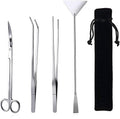 Professional Aquascaping Tool Set - 4-in-1 Stainless Steel Long Tweezers, Scissors, and Spatula for Aquatic Plants, Fish Starter Kits, Aquariums, and Terrariums