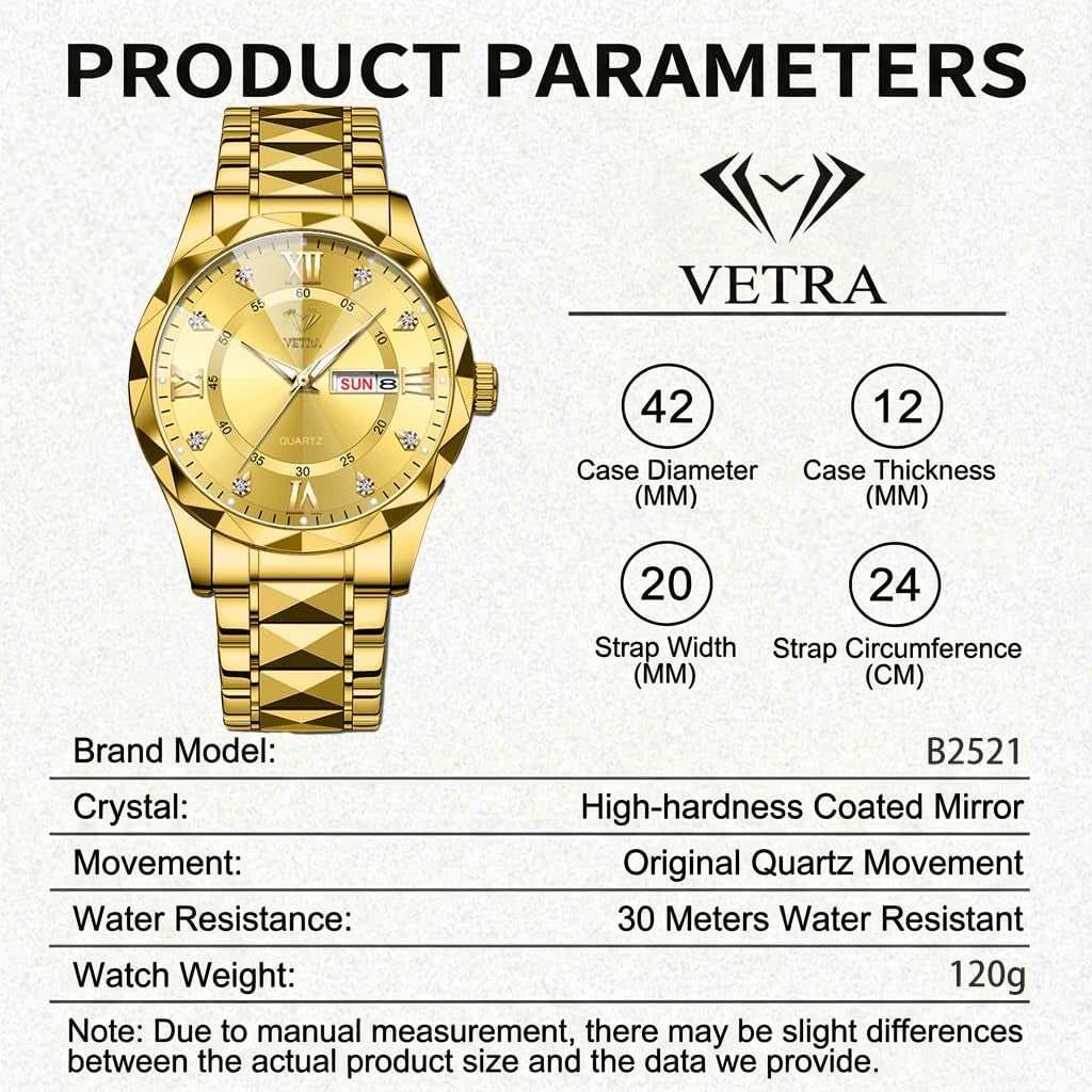 Watches for Men Luxury Diamond Dress Business Classic Wrist Watch