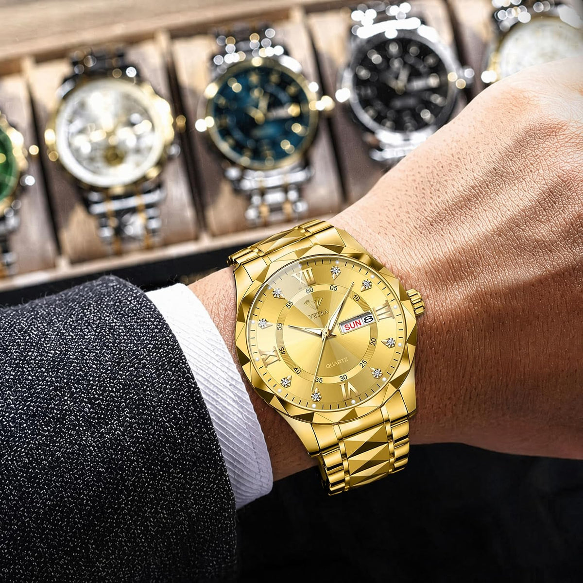 Watches for Men Luxury Diamond Dress Business Classic Wrist Watch