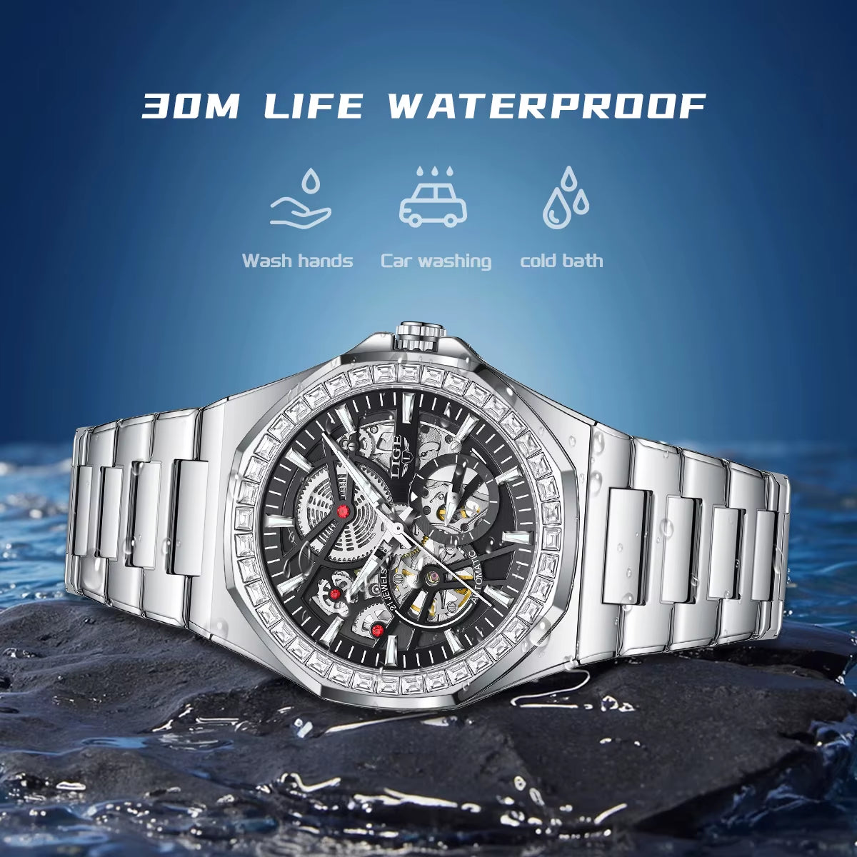 Luxury Men Mechanical Watch Automatic Watch Waterproof Luminous Date Stainless Steel Watches Reloj Hombre Montre Homme