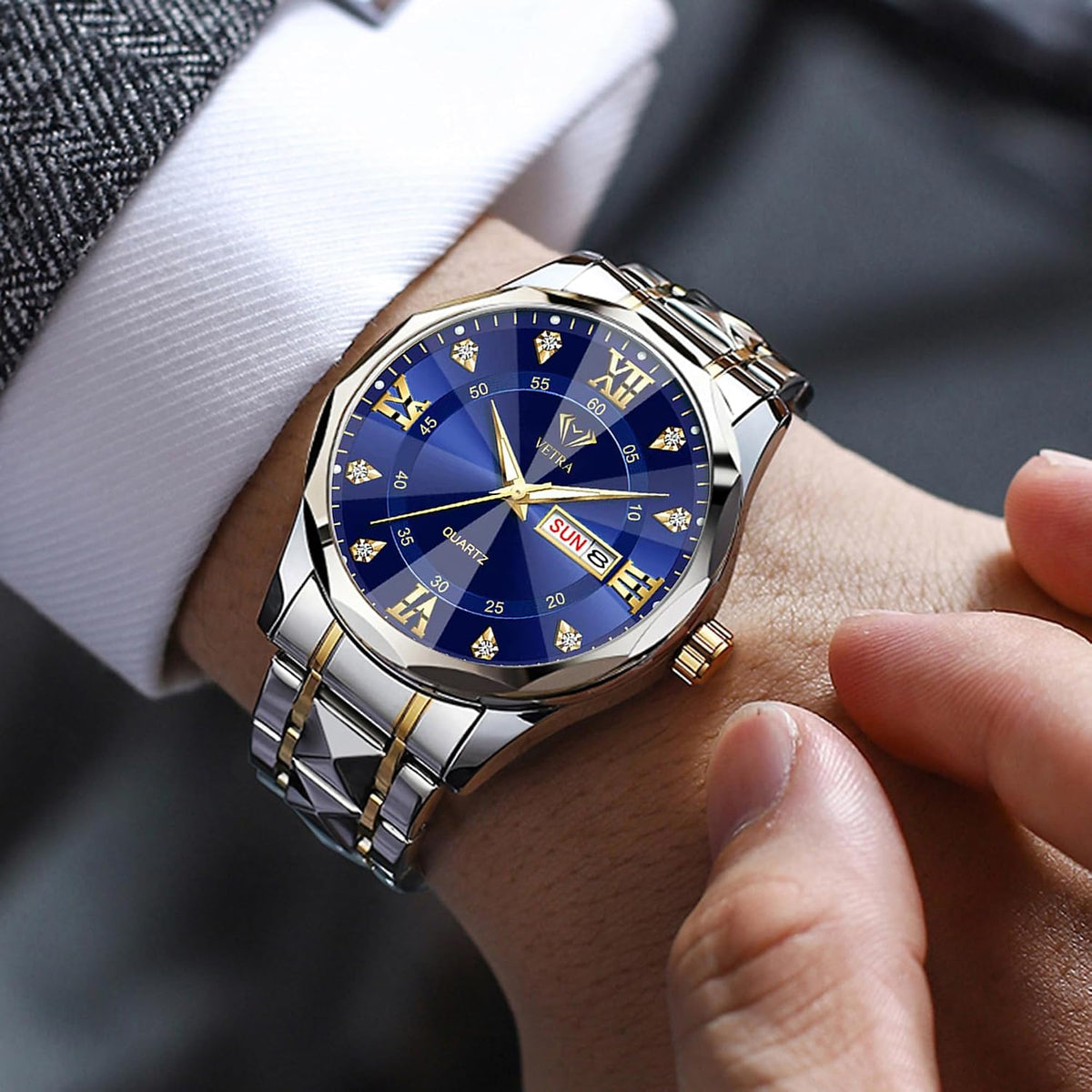 Watches for Men Luxury Diamond Dress Business Classic Wrist Watch