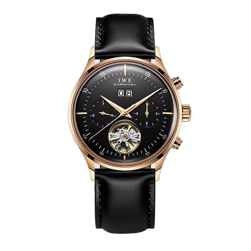 Montre Homme Luxury Brand Watches for Men Automatic Self Winding Mens Watch Leather Date Waterproof Men Mechanical Wristwatches