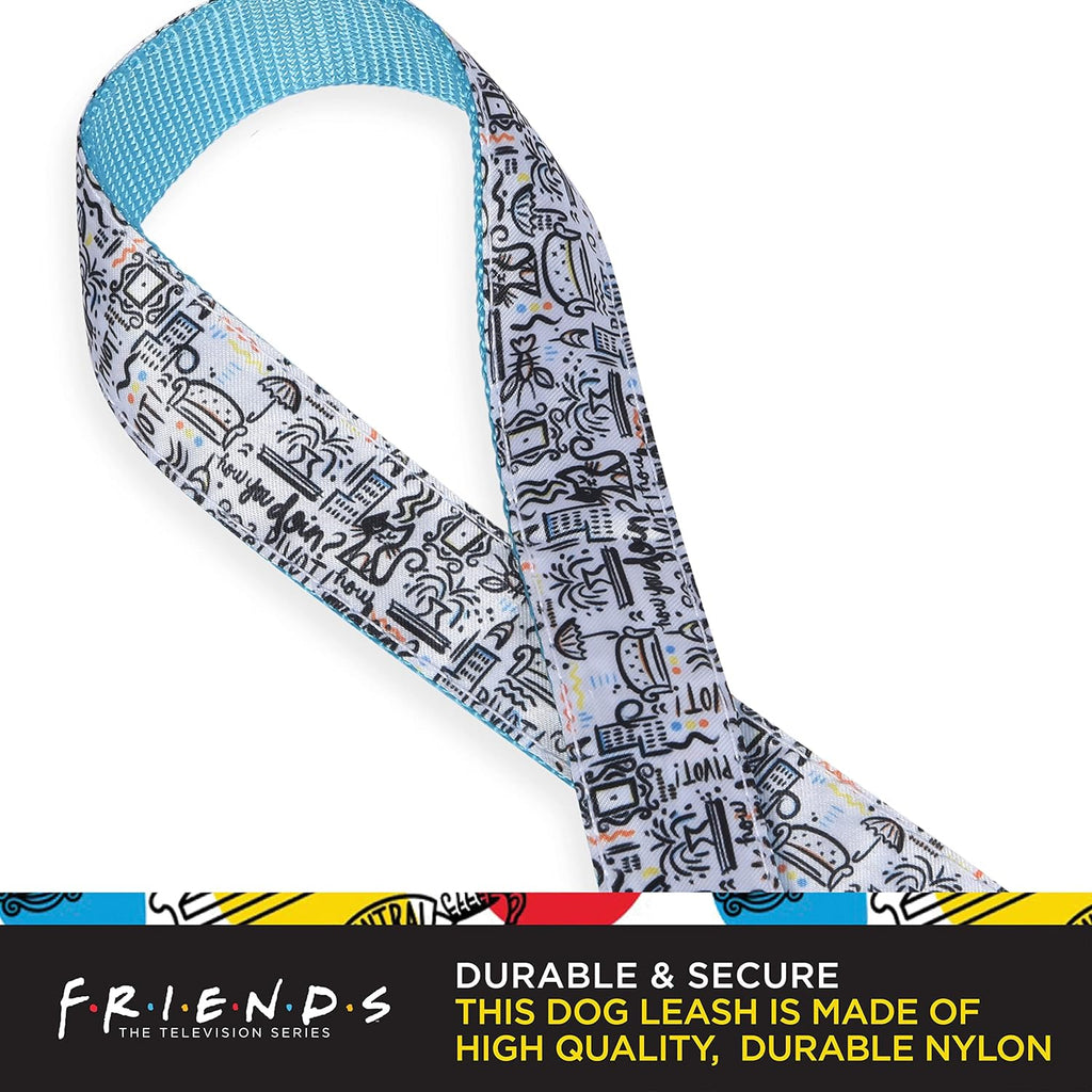 Friends TV Show City Doodle Dog Leash - 4 Ft (48 Inches) | Stylish Blue Leash Compatible with Any Collar or Harness