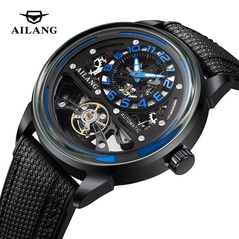 Luxury Man Watch Hollow Tourbillon Automatic Mechanical Men Watch Sports Waterproof Silicone Strap Skeleton Men'S Watches