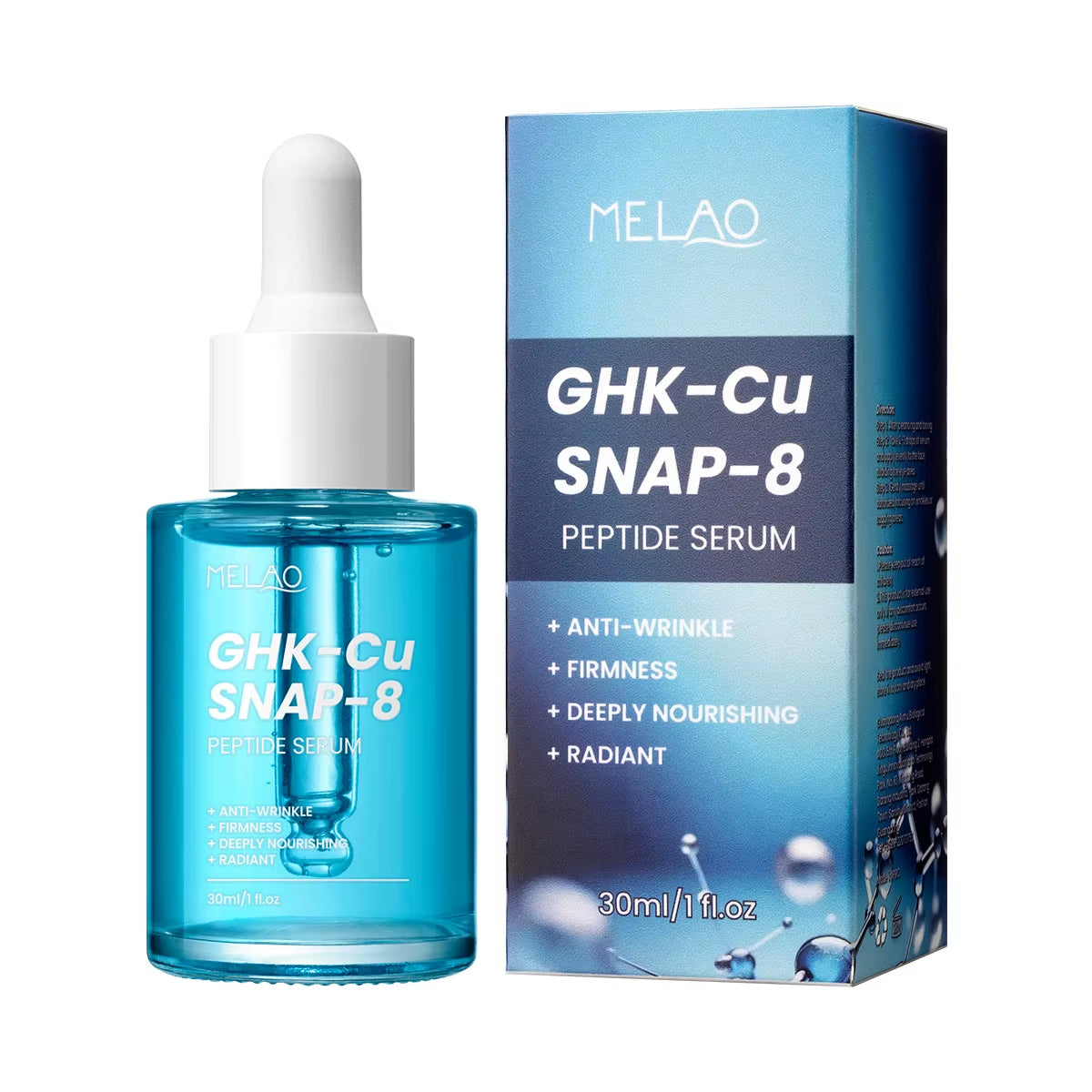 Ghk-Cu Copper Peptides Facial Serum with SNAP-8 for Fine Lines, Wrinkles, Firming, Deep Hydration & Collagen，All Skin Types