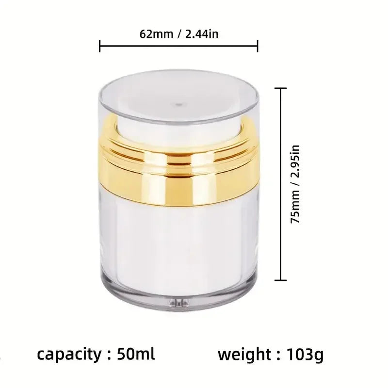 15/30/50Ml Empty Airless Pump Jar Refillable Cream Jar Vacuum Bottle Portable Cream and Lotion Cosmetic Container with Pump