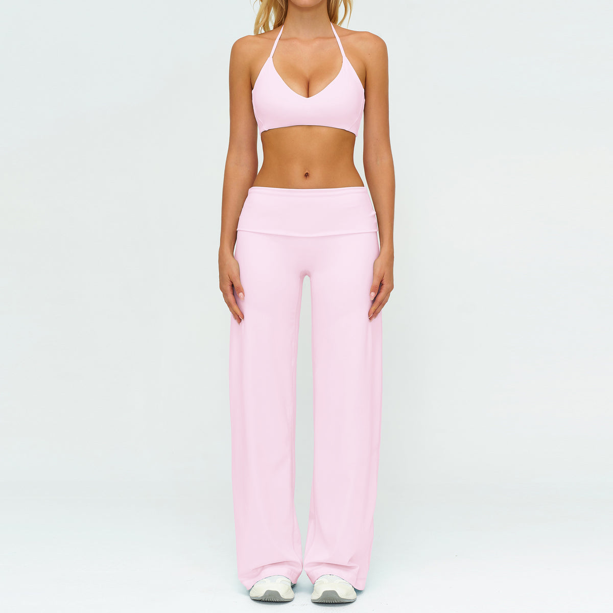 Fashionable Seamless Back Sports Bra Set with High-Waisted Leggings for Fitness, Running, Yoga and Casual Wear Style Activewear Set