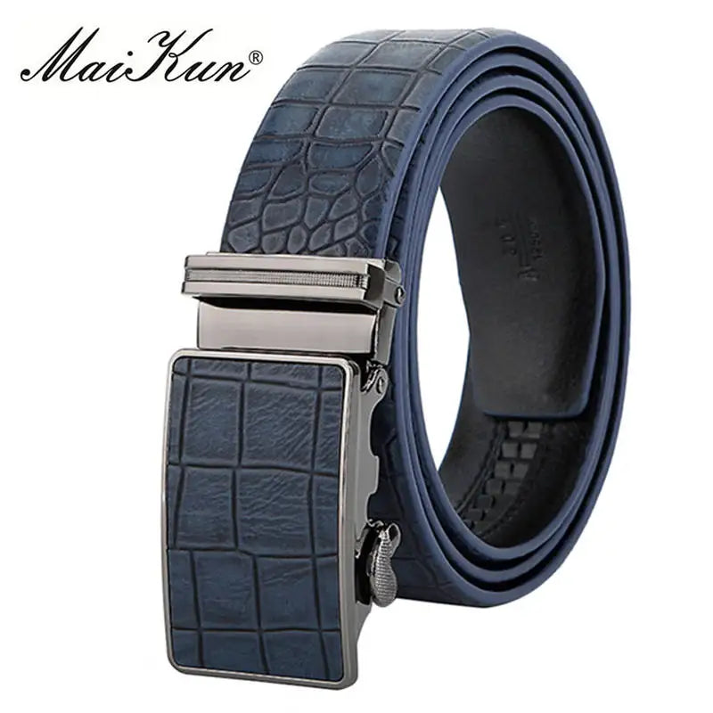 Luxury Leather Belt for Men Original Designt Ostrich Grain Automatic Buckle Belt Ceinture Homme Cinto Masculino
