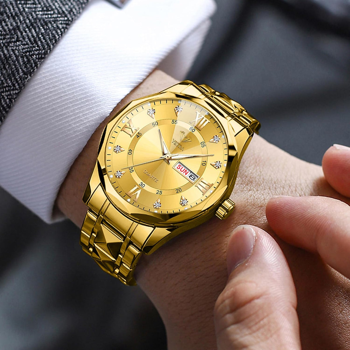 Watches for Men Luxury Diamond Dress Business Classic Wrist Watch