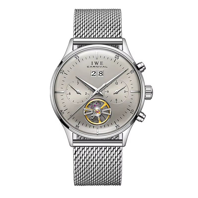 Montre Homme Luxury Brand Watches for Men Automatic Self Winding Mens Watch Leather Date Waterproof Men Mechanical Wristwatches