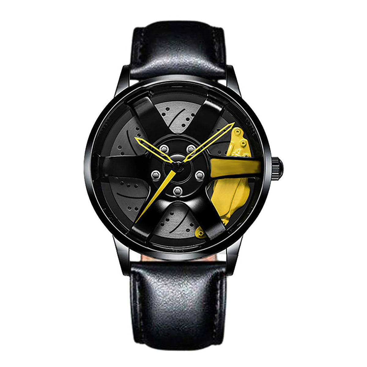 Business Luxury Quartz Watch Car Sport Rim Automatic Movement round Dial Clock Watches Machinery Men Sport Watch