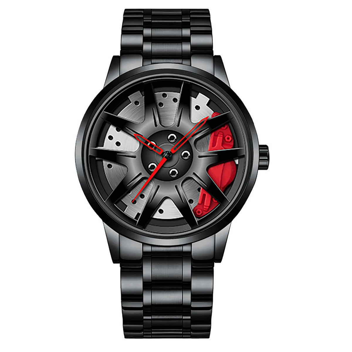 Business Luxury Quartz Watch Car Sport Rim Automatic Movement round Dial Clock Watches Machinery Men Sport Watch