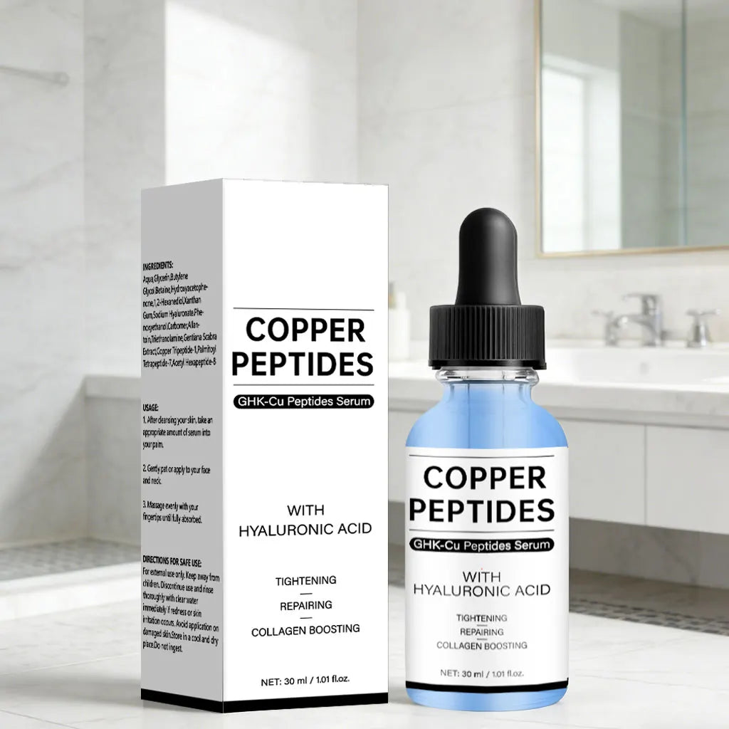 Copper Peptides Serum for Face,Tightening, Soothing,Colagen Boosting with Hyaluronic Acid Skin Care,30Ml Serum for Women