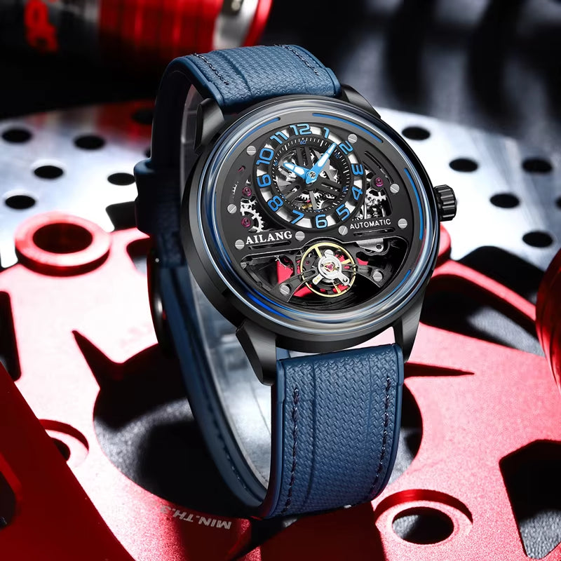 Luxury Man Watch Hollow Tourbillon Automatic Mechanical Men Watch Sports Waterproof Silicone Strap Skeleton Men'S Watches