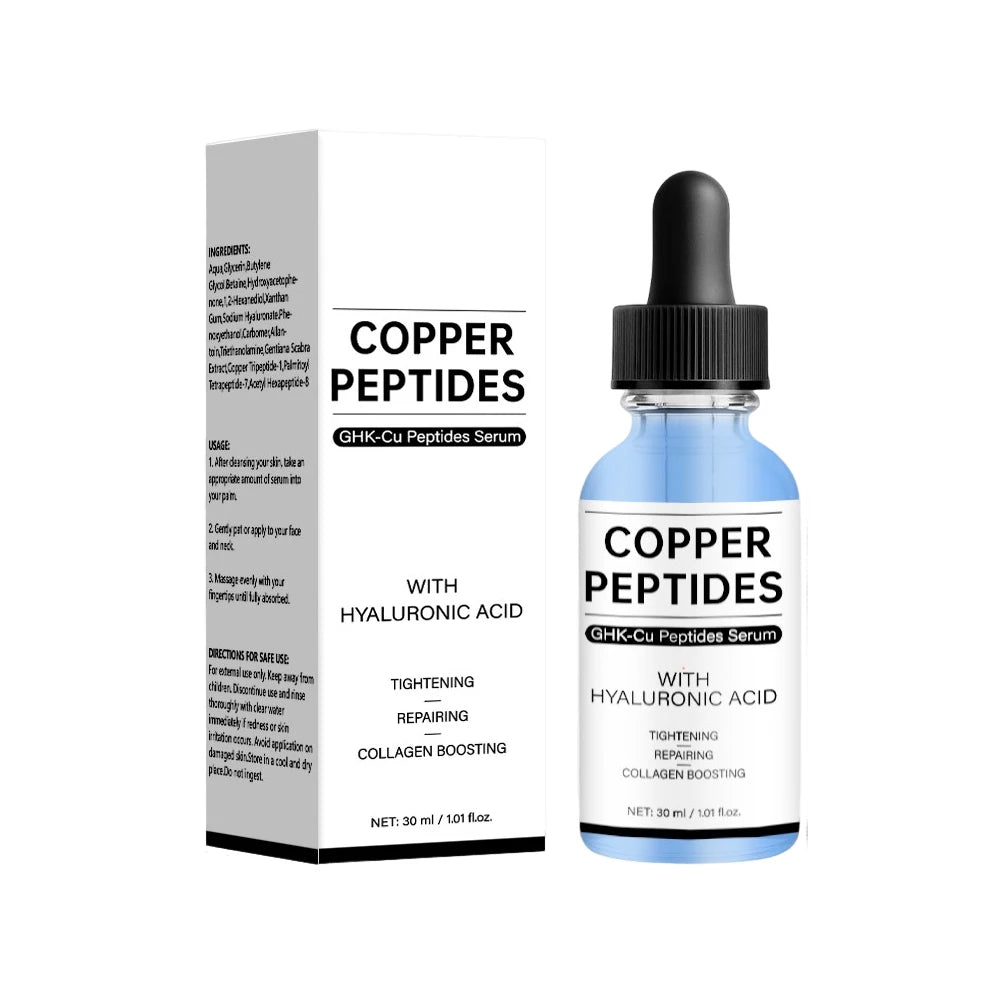 Copper Peptides Serum for Face,Tightening, Soothing,Colagen Boosting with Hyaluronic Acid Skin Care,30Ml Serum for Women