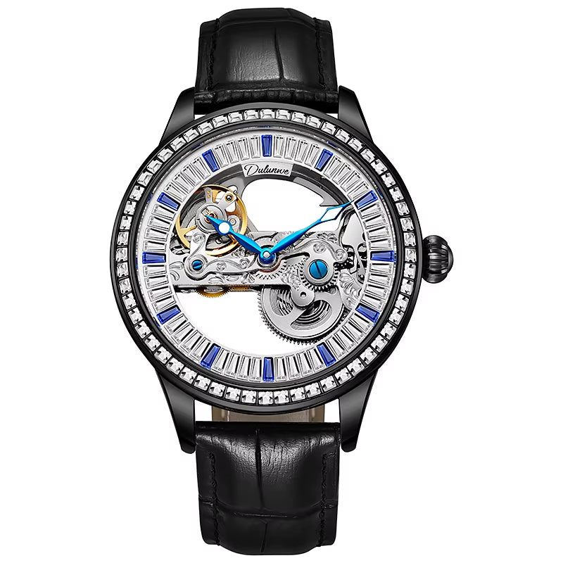 Top Brand Zircon Dial Skeleton Mechanical Men'S Watches Waterproof Luxury Sport Automatic Male Wristwatch Relogio Masculino