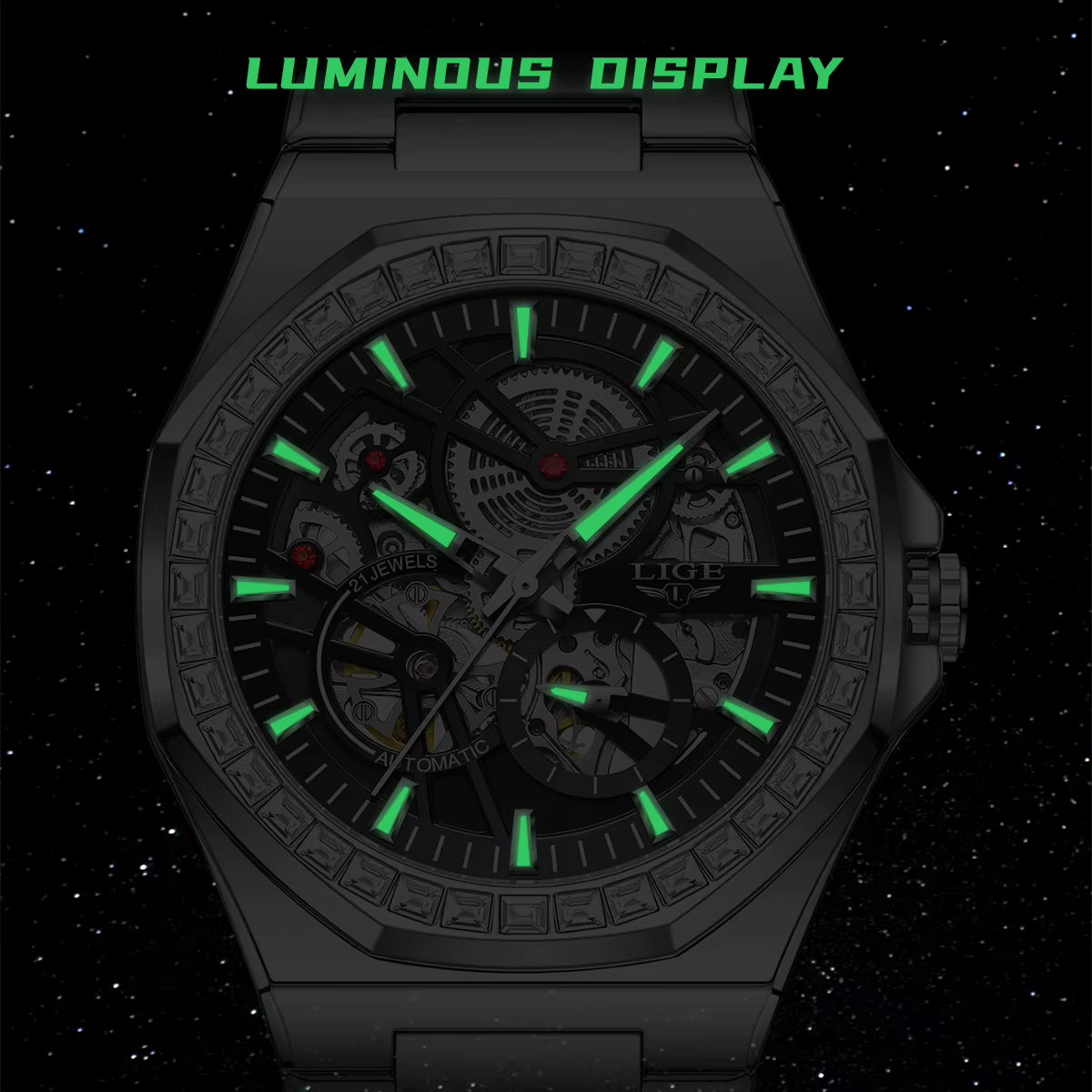 Luxury Men Mechanical Watch Automatic Watch Waterproof Luminous Date Stainless Steel Watches Reloj Hombre Montre Homme