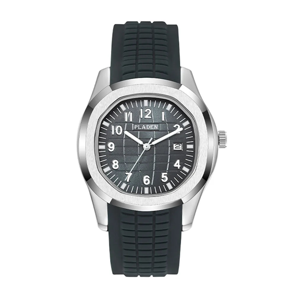 UTHAI Brand New Men'S Watch Sports Classic Calendar Waterproof Glow Silicone Tape Business Male'S Quartz Clock Watches
