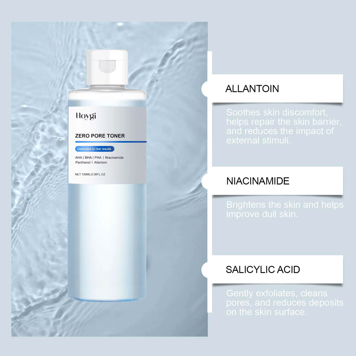 Exfoliating Hydrating Toner Moisturizing Smoothing Brighten Skin Pore Refining Improve Dry Skin Zero Pore Toner Soothing Formula