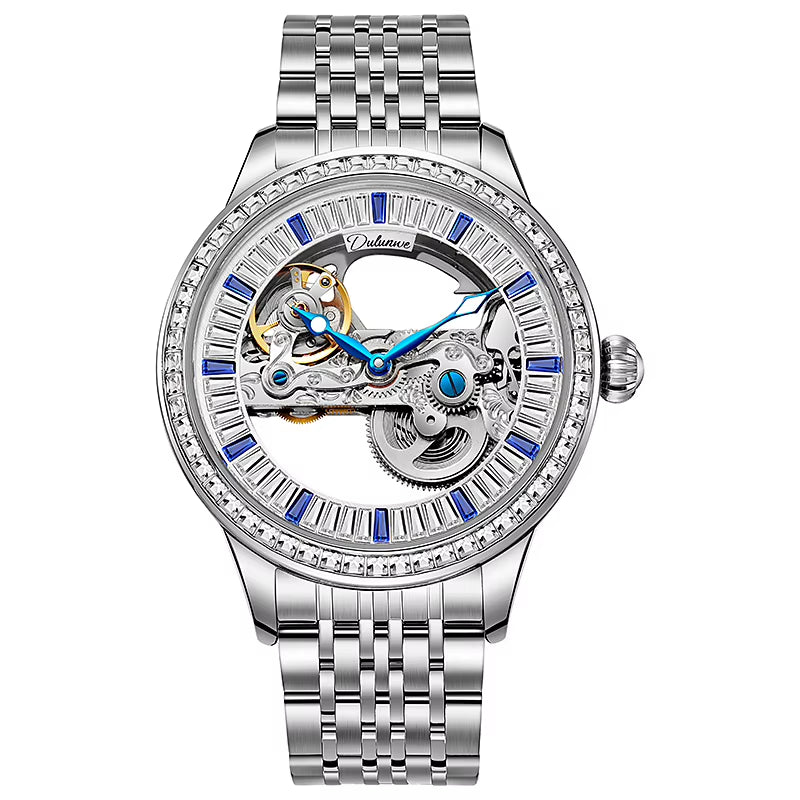 Top Brand Zircon Dial Skeleton Mechanical Men'S Watches Waterproof Luxury Sport Automatic Male Wristwatch Relogio Masculino