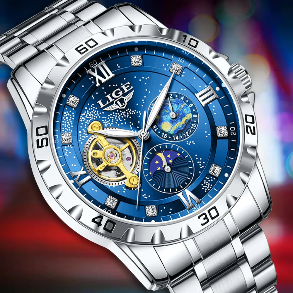 New Mens Watches Top Brand Luxury Fashion Business Automatic Watch Men'S Luminous Waterproof Mechanical Watch Montre Homme