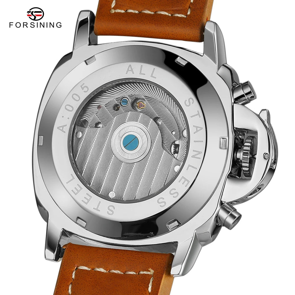 Classic Men‘S Luxury Fashion Automatic Mechanical Watch Tourbillon Sport Luminous Clock Male Leather Retro Wristwatch