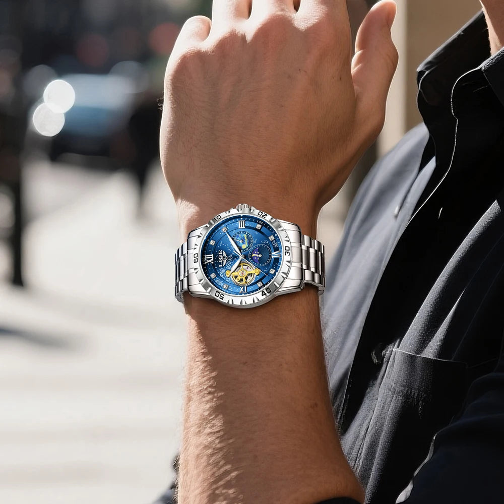 New Mens Watches Top Brand Luxury Fashion Business Automatic Watch Men'S Luminous Waterproof Mechanical Watch Montre Homme