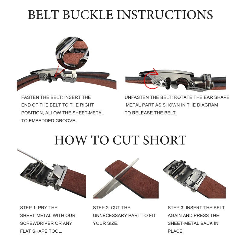 Luxury Leather Belt for Men Original Designt Ostrich Grain Automatic Buckle Belt Ceinture Homme Cinto Masculino