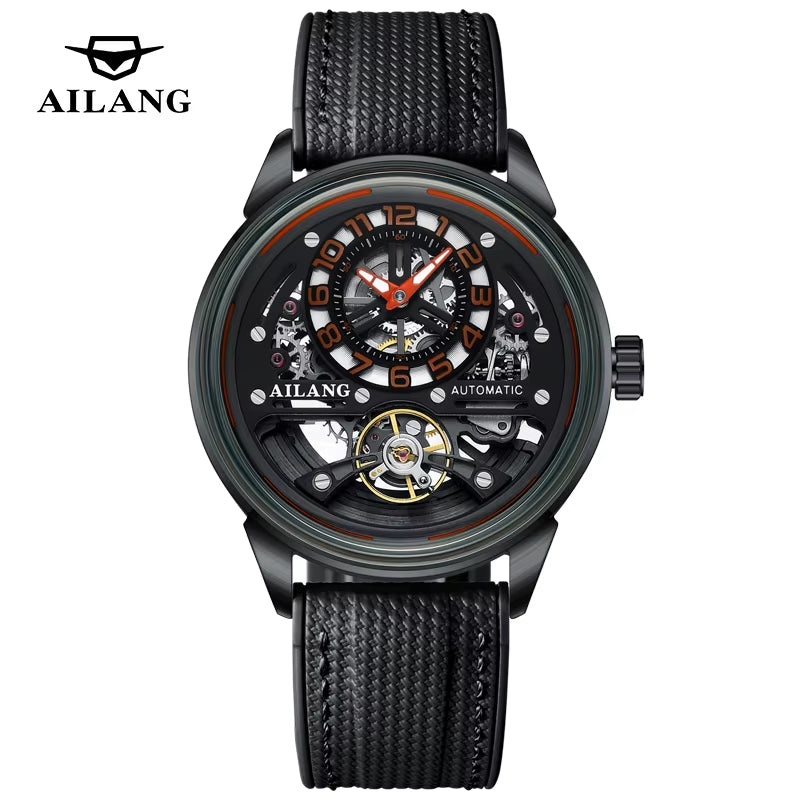 Luxury Man Watch Hollow Tourbillon Automatic Mechanical Men Watch Sports Waterproof Silicone Strap Skeleton Men'S Watches