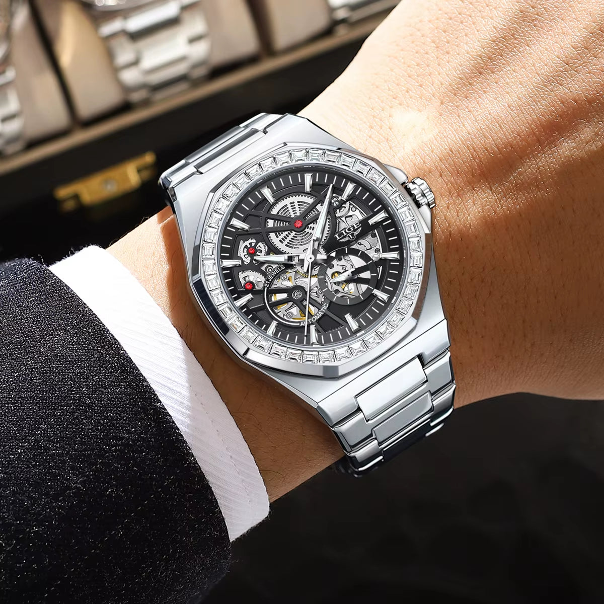 Luxury Men Mechanical Watch Automatic Watch Waterproof Luminous Date Stainless Steel Watches Reloj Hombre Montre Homme
