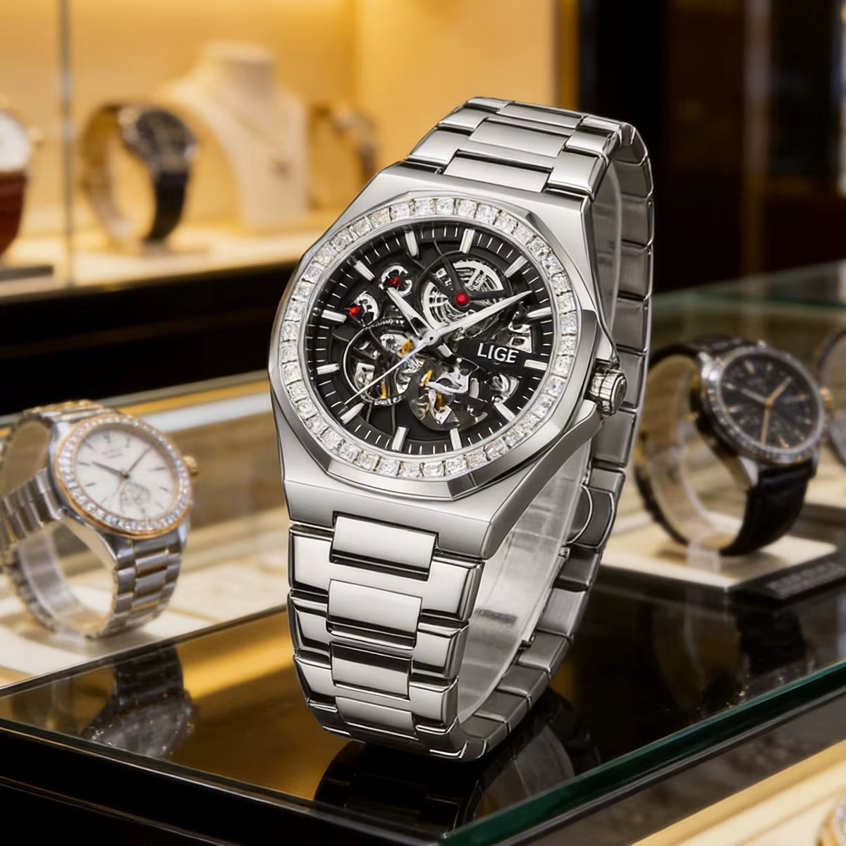 Luxury Men Mechanical Watch Automatic Watch Waterproof Luminous Date Stainless Steel Watches Reloj Hombre Montre Homme