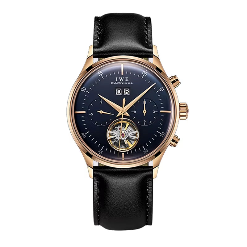 Montre Homme Luxury Brand Watches for Men Automatic Self Winding Mens Watch Leather Date Waterproof Men Mechanical Wristwatches