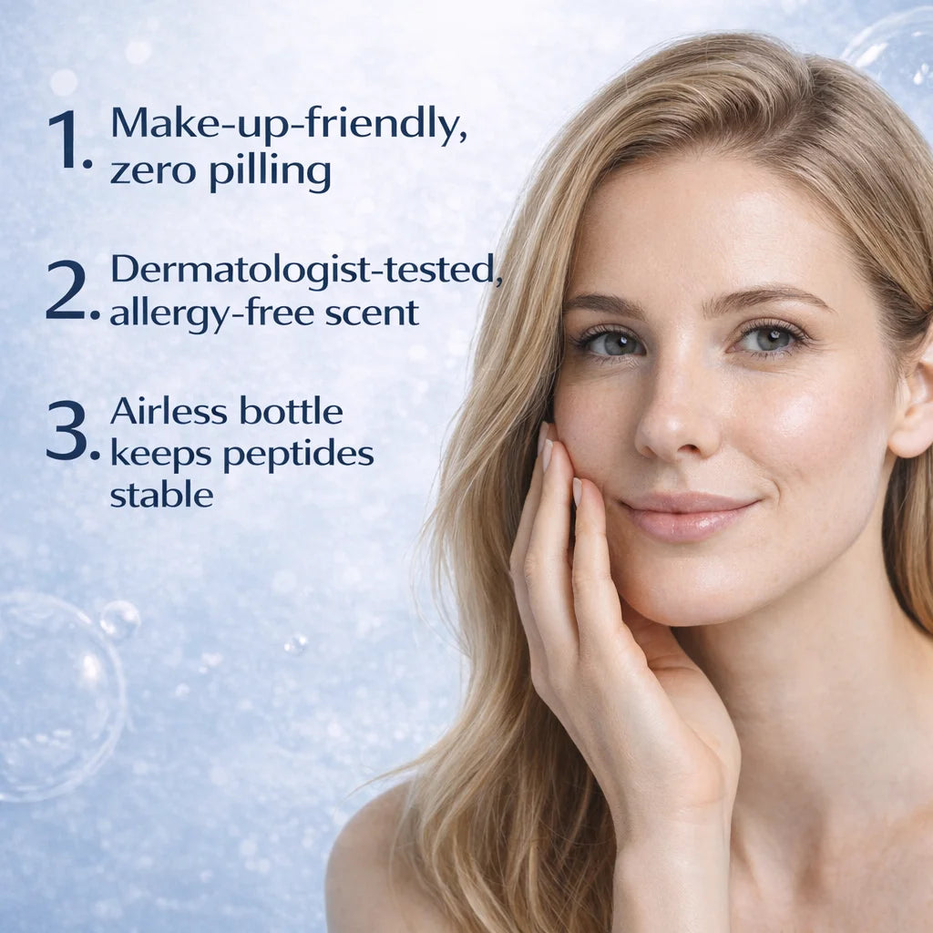 Copper Peptides Serum for Face,Tightening, Soothing,Colagen Boosting with Hyaluronic Acid Skin Care,30Ml Serum for Women