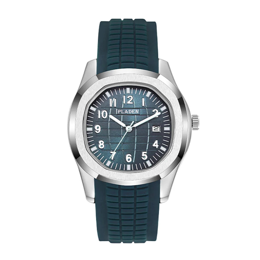 UTHAI Brand New Men'S Watch Sports Classic Calendar Waterproof Glow Silicone Tape Business Male'S Quartz Clock Watches