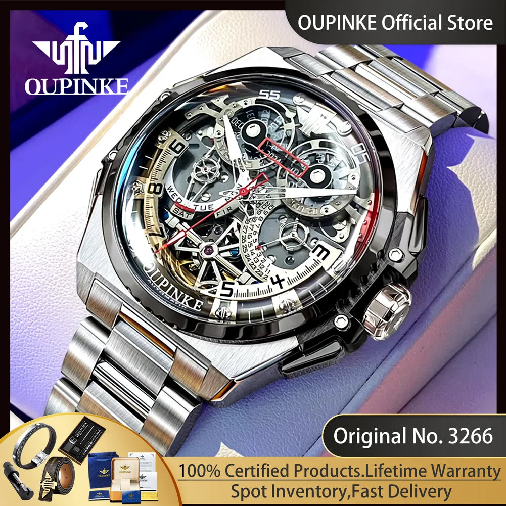 3266 Luxury Man Watch Skeleton Automatic Mechanical Wrist Watch for Men Italian Designer Collaboration Men'S Watches NEW