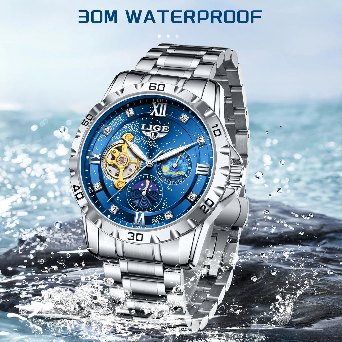 New Mens Watches Top Brand Luxury Fashion Business Automatic Watch Men'S Luminous Waterproof Mechanical Watch Montre Homme