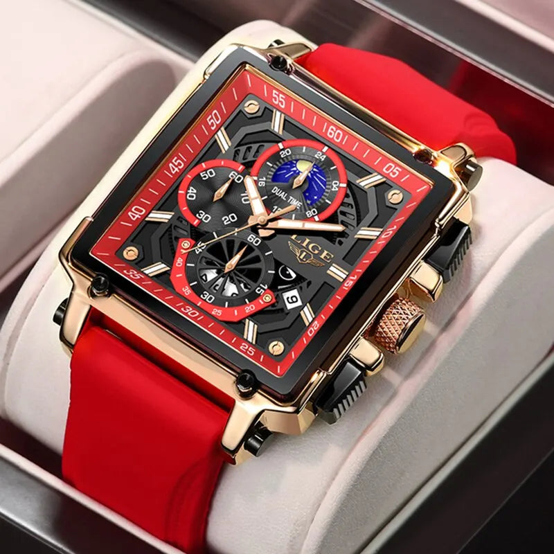 2024  Men Watches Chronograph Top Brand Luxury Silicone Sport Wristwatch Business Quartz Clock Waterproof Watch Montre Homme