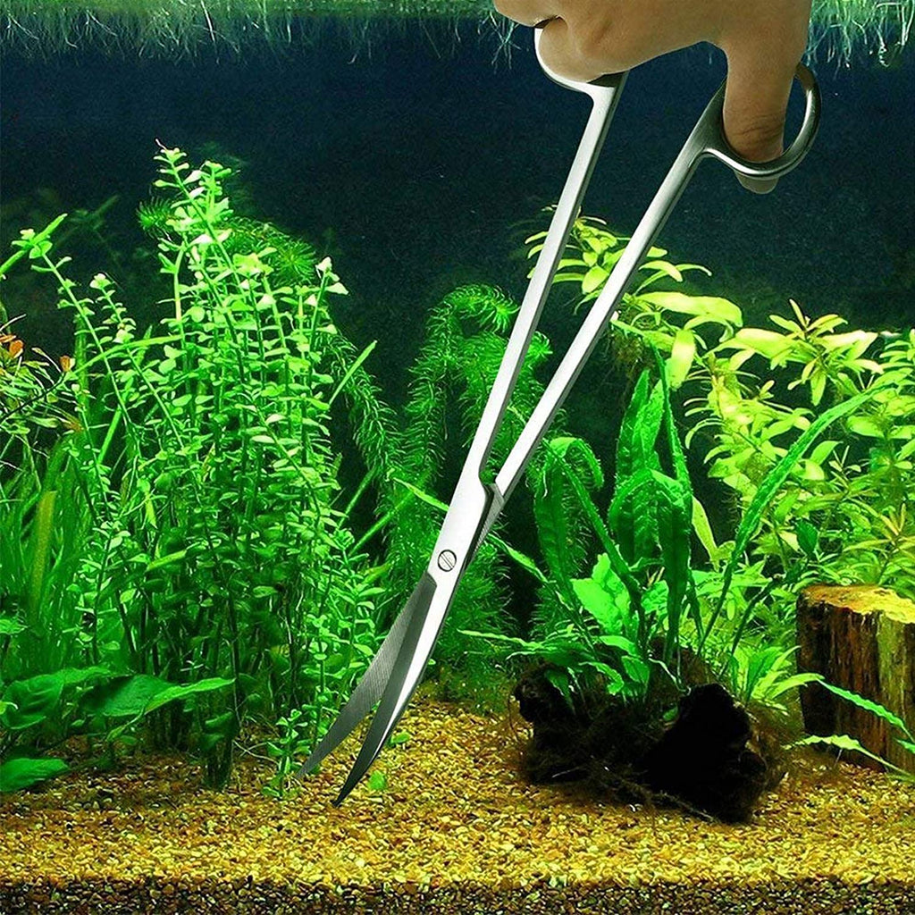 Professional Aquascaping Tool Set - 4-in-1 Stainless Steel Long Tweezers, Scissors, and Spatula for Aquatic Plants, Fish Starter Kits, Aquariums, and Terrariums