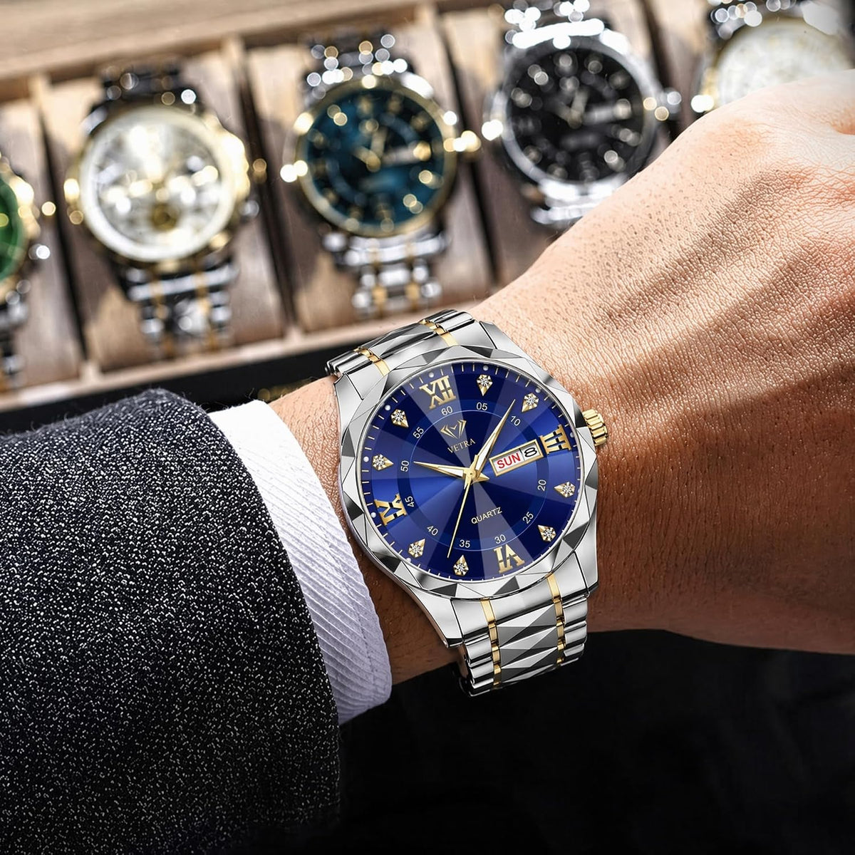 Watches for Men Luxury Diamond Dress Business Classic Wrist Watch