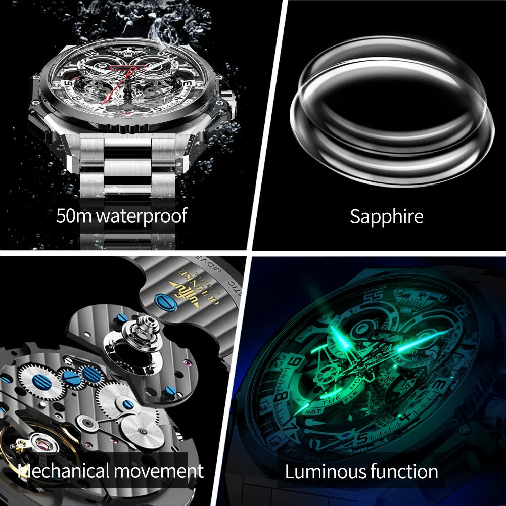 3266 Luxury Man Watch Skeleton Automatic Mechanical Wrist Watch for Men Italian Designer Collaboration Men'S Watches NEW