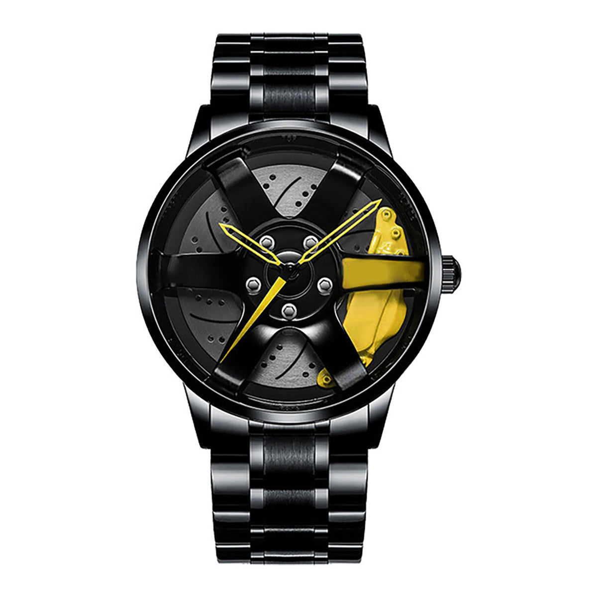 Business Luxury Quartz Watch Car Sport Rim Automatic Movement round Dial Clock Watches Machinery Men Sport Watch