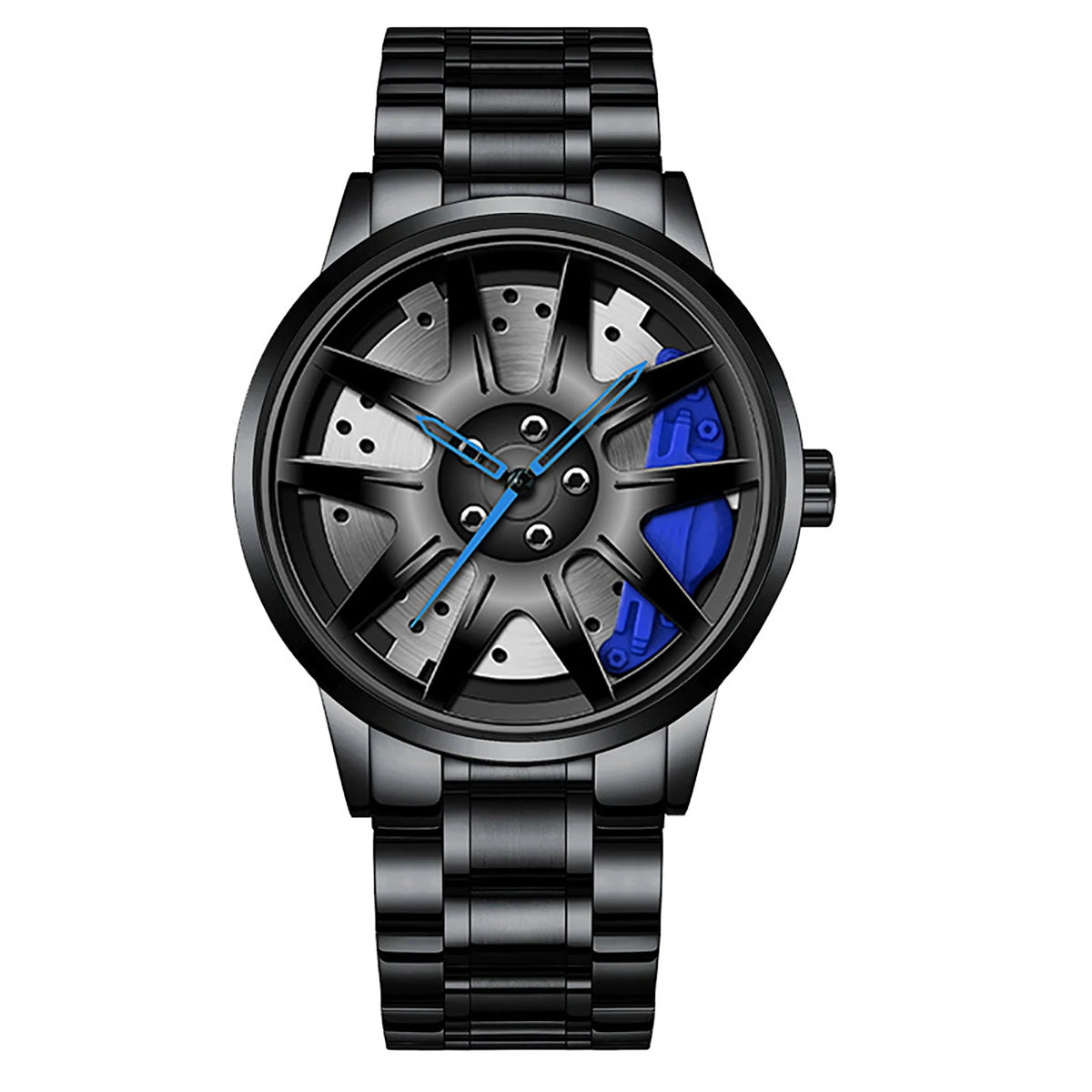 Business Luxury Quartz Watch Car Sport Rim Automatic Movement round Dial Clock Watches Machinery Men Sport Watch