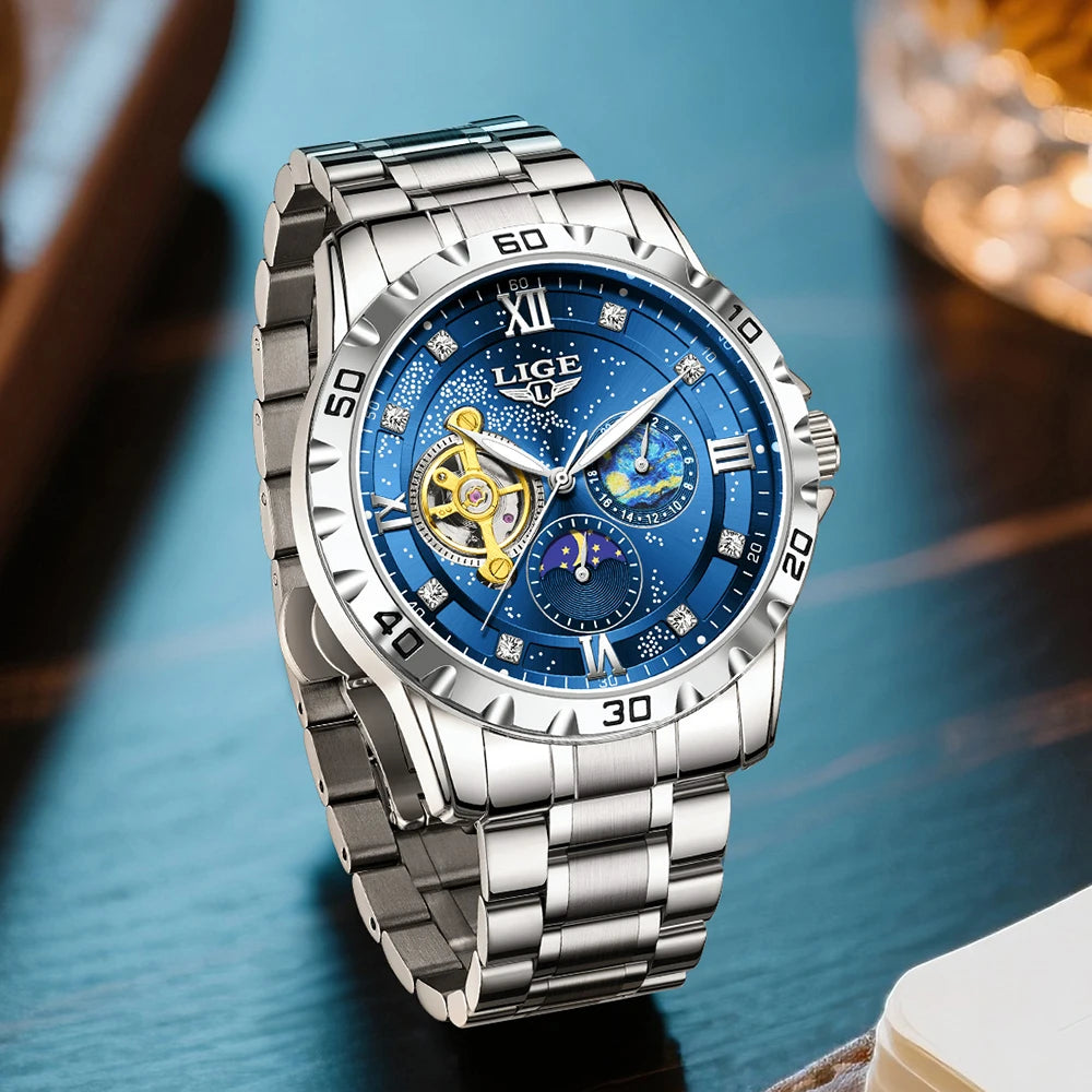 New Mens Watches Top Brand Luxury Fashion Business Automatic Watch Men'S Luminous Waterproof Mechanical Watch Montre Homme
