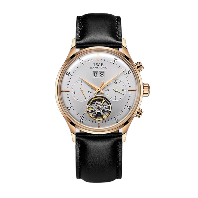 Montre Homme Luxury Brand Watches for Men Automatic Self Winding Mens Watch Leather Date Waterproof Men Mechanical Wristwatches