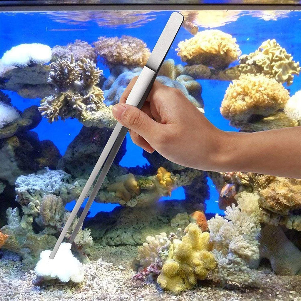 Professional Aquascaping Tool Set - 4-in-1 Stainless Steel Long Tweezers, Scissors, and Spatula for Aquatic Plants, Fish Starter Kits, Aquariums, and Terrariums