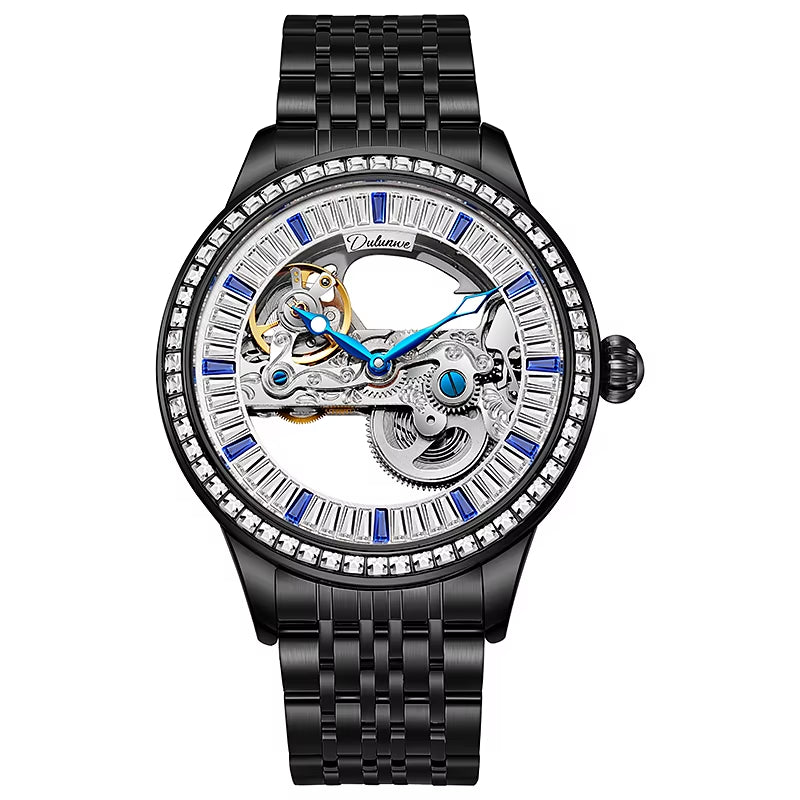 Top Brand Zircon Dial Skeleton Mechanical Men'S Watches Waterproof Luxury Sport Automatic Male Wristwatch Relogio Masculino