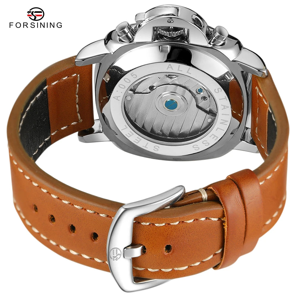 Classic Men‘S Luxury Fashion Automatic Mechanical Watch Tourbillon Sport Luminous Clock Male Leather Retro Wristwatch